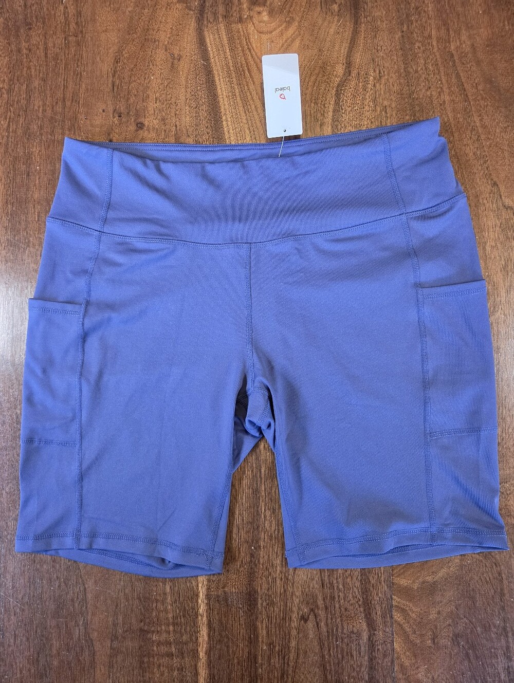NWT Baleaf Side Pockets Athletic Bike Shorts Medium Inseam Workout Blue Size 2XL